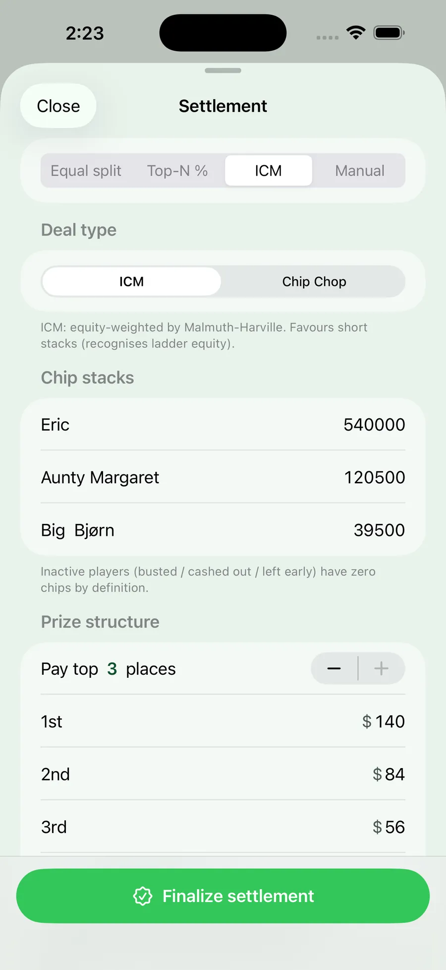 Felt: ICM and bounty payouts